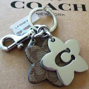 NWT Coach Wildflower Signature Canvas Bag Charm Style# C4316